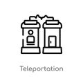 outline teleportation vector icon. isolated black simple line element illustration from future technology concept. editable vector Royalty Free Stock Photo