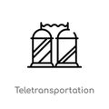 outline teletransportation vector icon. isolated black simple line element illustration from technology concept. editable vector