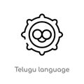 outline telugu language vector icon. isolated black simple line element illustration from india concept. editable vector stroke Royalty Free Stock Photo