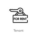 outline tenant vector icon. isolated black simple line element illustration from real estate concept. editable vector stroke
