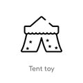 outline tent toy vector icon. isolated black simple line element illustration from toys concept. editable vector stroke tent toy Royalty Free Stock Photo