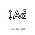 outline text height vector icon. isolated black simple line element illustration from user interface concept. editable vector