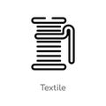 outline textile vector icon. isolated black simple line element illustration from industry concept. editable vector stroke textile Royalty Free Stock Photo