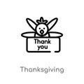 outline thanksgiving vector icon. isolated black simple line element illustration from  concept. editable vector stroke Royalty Free Stock Photo
