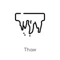 outline thaw vector icon. isolated black simple line element illustration from weather concept. editable vector stroke thaw icon