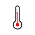 Outline thermometer icon. Red hot temperature symbol. Vector EPS 10 illustration Royalty Free Stock Photo