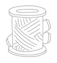 The outline of the three spools of sewing thread Royalty Free Stock Photo