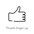 outline thumb finger up vector icon. isolated black simple line element illustration from gestures concept. editable vector stroke