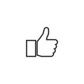 Outline Thumb up Icon isolated on grey background. Line Like symbol for web site design