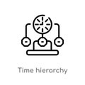 outline time hierarchy vector icon. isolated black simple line element illustration from productivity concept. editable vector