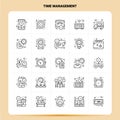 OutLine 25 Time Management Icon set. Vector Line Style Design Black Icons Set. Linear pictogram pack. Web and Mobile Business Royalty Free Stock Photo