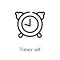 outline timer off vector icon. isolated black simple line element illustration from ultimate glyphicons concept. editable vector