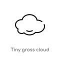 outline tiny gross cloud vector icon. isolated black simple line element illustration from weather concept. editable vector stroke