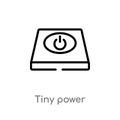 outline tiny power vector icon. isolated black simple line element illustration from user interface concept. editable vector