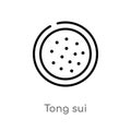 outline tong sui vector icon. isolated black simple line element illustration from food and restaurant concept. editable vector