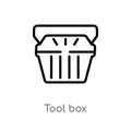 outline tool box vector icon. isolated black simple line element illustration from industry concept. editable vector stroke tool Royalty Free Stock Photo