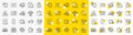 Outline Toolbox, Bitcoin and Power bank line icons. For web app. Vector