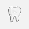 Outline tooth icon illustration on white background