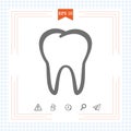 Outline tooth icon vector illustration on white background. Eps 10