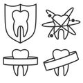 Outline tooth icons