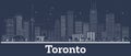 Outline Toronto Canada City Skyline with White Buildings