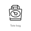 outline tote bag vector icon. isolated black simple line element illustration from commerce and shopping concept. editable vector