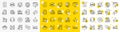 Outline Trade chart, Wallet and Creative idea line icons. For web app. Vector