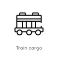 outline train cargo vector icon. isolated black simple line element illustration from industry concept. editable vector stroke