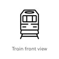 outline train front view vector icon. isolated black simple line element illustration from transport concept. editable vector