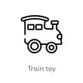 outline train toy vector icon. isolated black simple line element illustration from toys concept. editable vector stroke train toy
