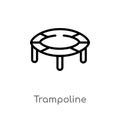 outline trampoline vector icon. isolated black simple line element illustration from gym and fitness concept. editable vector