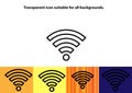 Outline transparent wifi symbol.