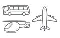 Outline transport icons set