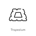 outline trapezium vector icon. isolated black simple line element illustration from geometry concept. editable vector stroke