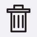 Outline Trash Icon isolated on grey background