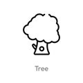 outline tree vector icon. isolated black simple line element illustration from camping concept. editable vector stroke tree icon Royalty Free Stock Photo