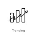 outline trending vector icon. isolated black simple line element illustration from social media marketing concept. editable vector