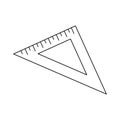 Outline triangular ruler icon. Measure ruler line icon. Editable stroke
