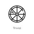 outline trivial vector icon. isolated black simple line element illustration from gaming concept. editable vector stroke trivial