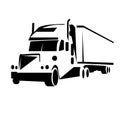 Outline truck vector illustration.