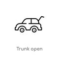 outline trunk open vector icon. isolated black simple line element illustration from gaming concept. editable vector stroke trunk Royalty Free Stock Photo