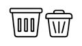 Outline of two segmented trash cans, representing sorting waste , vector design Generative AI Royalty Free Stock Photo