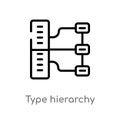 outline type hierarchy vector icon. isolated black simple line element illustration from technology concept. editable vector