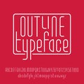 Outline typeface. Modern line alphabet.