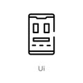outline ui vector icon. isolated black simple line element illustration from mobile app concept. editable vector stroke ui icon on Royalty Free Stock Photo