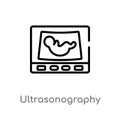 outline ultrasonography vector icon. isolated black simple line element illustration from people concept. editable vector stroke