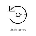 outline undo arrow vector icon. isolated black simple line element illustration from arrows concept. editable vector stroke undo