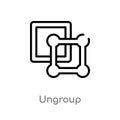 outline ungroup vector icon. isolated black simple line element illustration from geometry concept. editable vector stroke ungroup Royalty Free Stock Photo