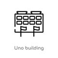 outline uno building vector icon. isolated black simple line element illustration from buildings concept. editable vector stroke Royalty Free Stock Photo