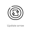 outline update arrow vector icon. isolated black simple line element illustration from user interface concept. editable vector Royalty Free Stock Photo